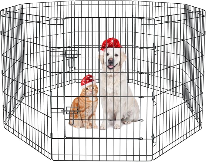 Pet Playpen Dog Pen Foldable Dog Exercise Fence 8 Panels 36 Inch Kennels